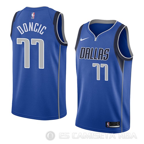 Camiseta Luka Doncic #77 Dallas Mavericks Icon 2018 Azul - Haga un click en la imagen para cerrar